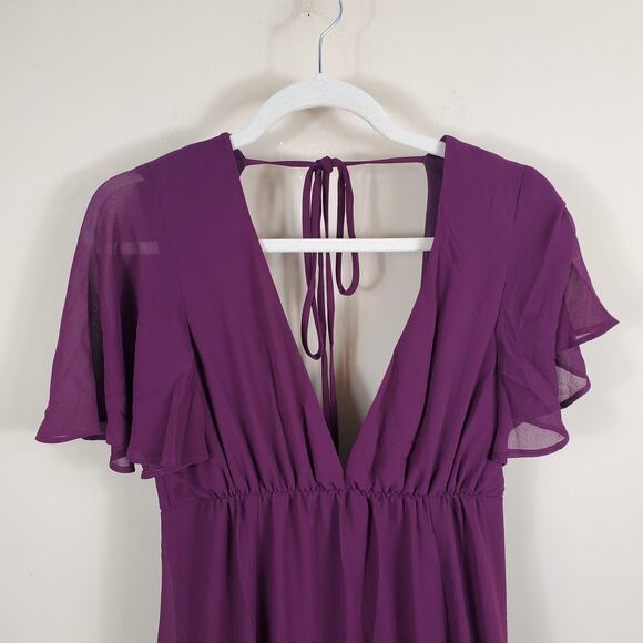Show Me Your Mumu Faye Flutter Maxi Dress in Merlot Women's Size M - Picture 6 of 12